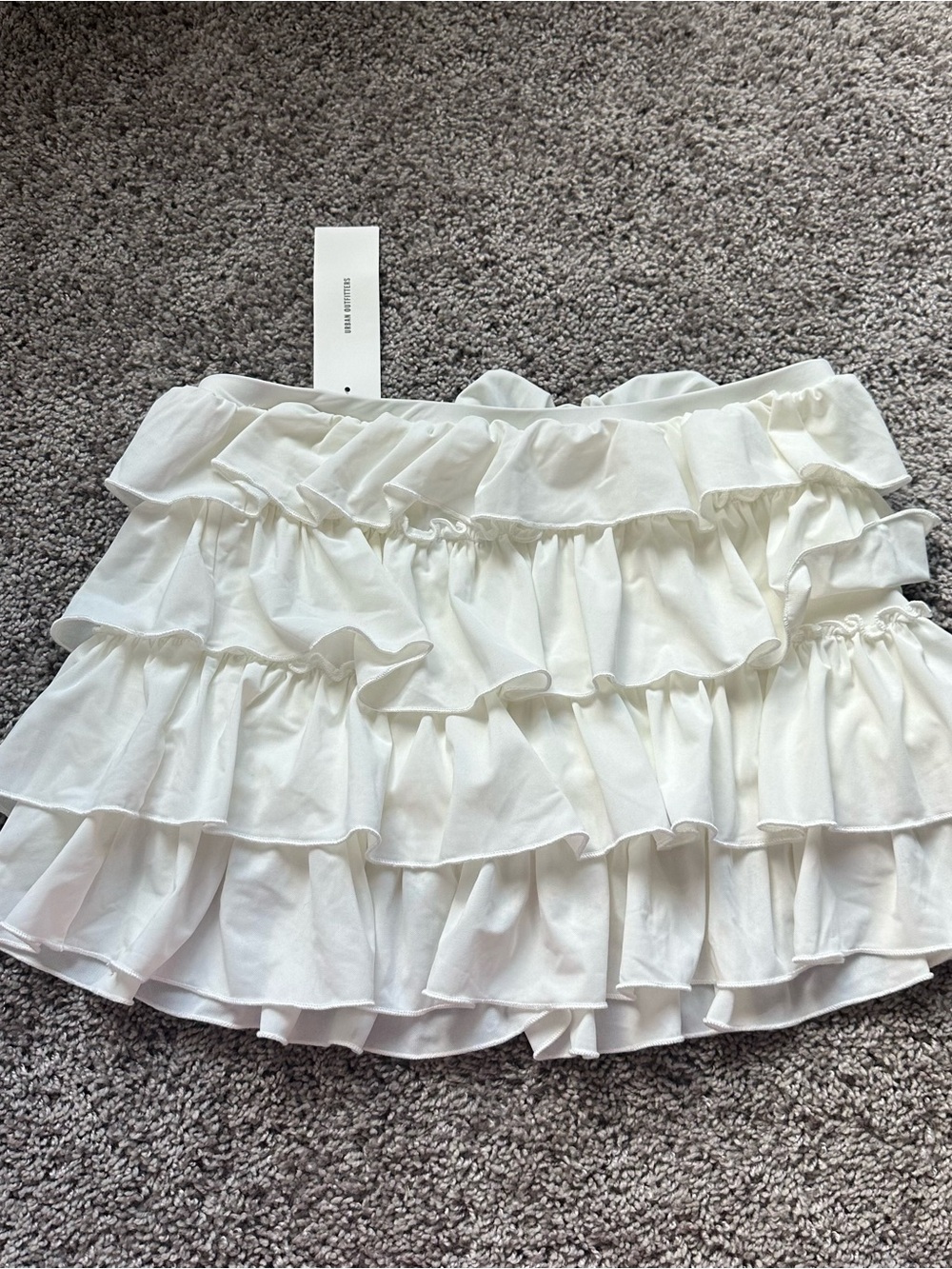 Urban Outfitters White Tiered Ruffle Mini Skirt